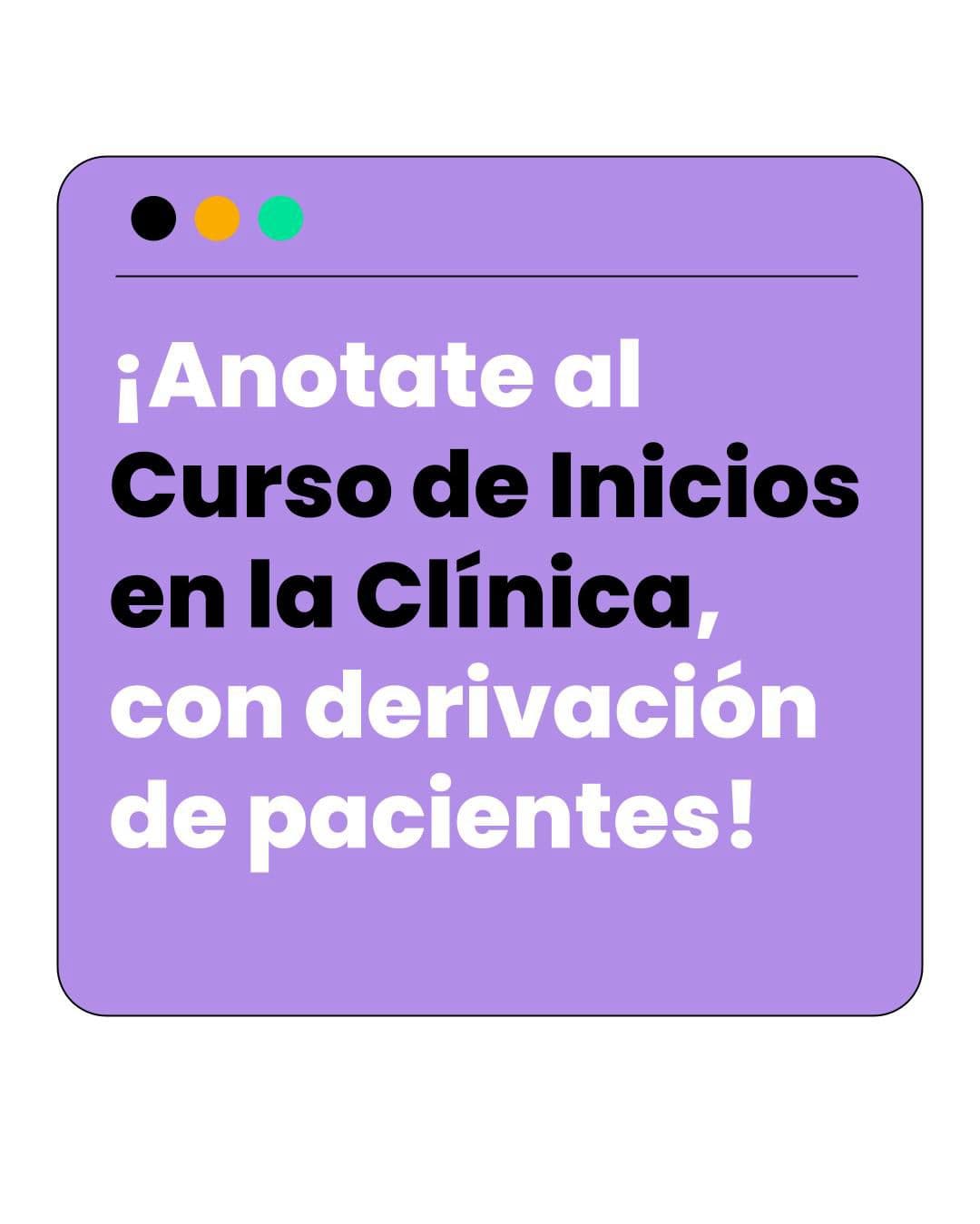 Anotate al curso de inicios en la clínica